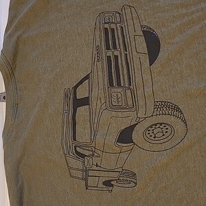 DODGE POWER RAM Vintage Style Green Tee "DODGE OLE HUNTIN RIG"